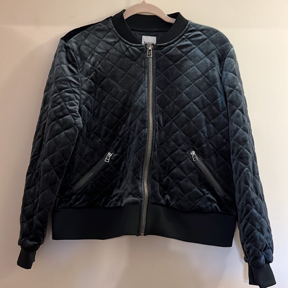 Kensie Velour Bomber Jacket Size M NWT